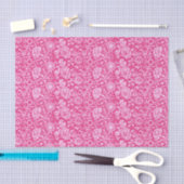 Art Nouveau Carnation Damask, Fuchsia Pink Seidenpapier (Handwerk)