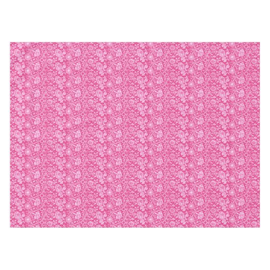 Art Nouveau Carnation Damask, Fuchsia Pink Tischdecke (Vorderseite (Horizontal))