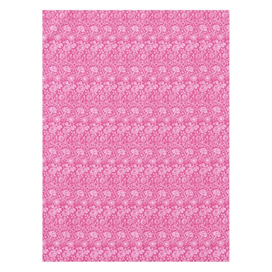 Art Nouveau Carnation Damask, Fuchsia Pink Tischdecke (Vorderseite)