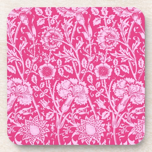 Art Nouveau Carnation Damask, Fuchsia Pink Untersetzer (Vorderseite)