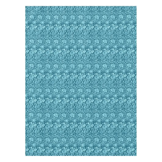 Art Nouveau Carnation Damask, Indigo und Sky Blue Tischdecke (Vorderseite)