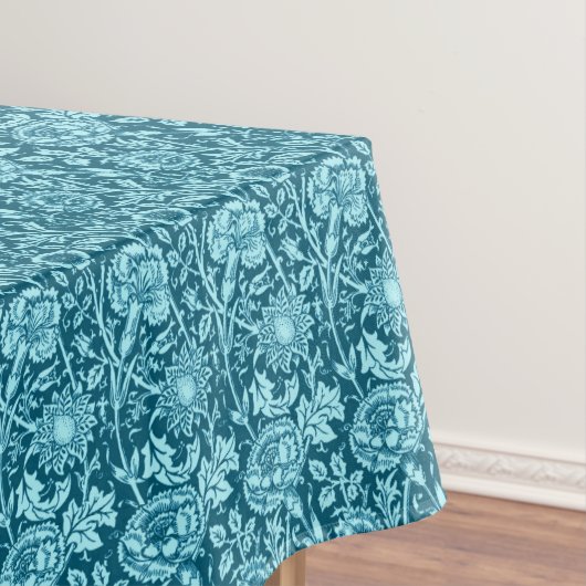 Art Nouveau Carnation Damask, Indigo und Sky Blue Tischdecke (Beispiel)