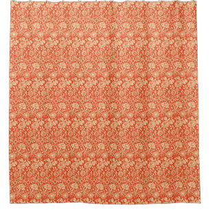 Art Nouveau Carnation Damask, Mandarin Orange Duschvorhang