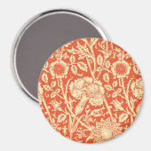 Art Nouveau Carnation Damask, Mandarin Orange Magnet (Vorderseite/Rückseite)