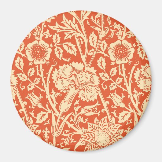 Art Nouveau Carnation Damask, Mandarin Orange Magnet (Vorne)