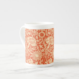 Art Nouveau Carnation Damask, Mandarin Orange Porzellantasse