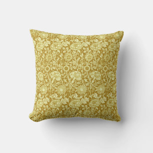 Art Nouveau Carnation Damask, Mustard and Yellow Kissen