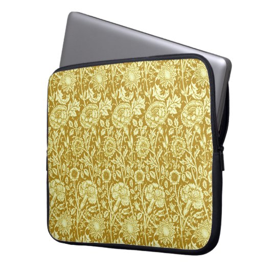 Art Nouveau Carnation Damask, Mustard and Yellow Laptopschutzhülle (Vorderseite Links)