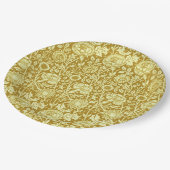 Art Nouveau Carnation Damask, Mustard and Yellow Pappteller (Schrägansicht)