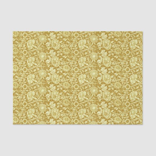 Art Nouveau Carnation Damask, Mustard and Yellow Seidenpapier (Vorderseite)