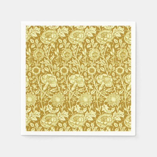 Art Nouveau Carnation Damask, Mustard and Yellow Serviette (Vorderseite)