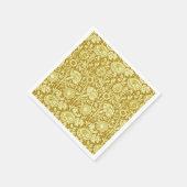 Art Nouveau Carnation Damask, Mustard and Yellow Serviette (Ecke)