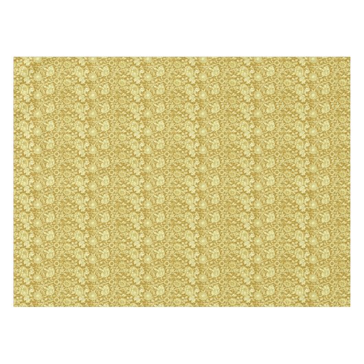 Art Nouveau Carnation Damask, Mustard and Yellow Tischdecke (Vorderseite (Horizontal))