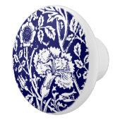 Art Nouveau Carnation Damask, Navy und White Keramikknauf (Rechts)