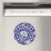 Art Nouveau Carnation Damask, Navy und White Magnet (In Situ (Geschirrspüler))