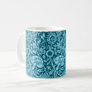 Art Nouveau Carnation, Indigo und Sky Blue Kaffeetasse