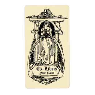 Art Nouveau Cartouche Ex Libris Frauen Vorlage