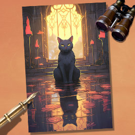 Art Nouveau Cat 1 Decoupage Paper Seidenpapier