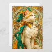 Art Nouveau Cat Feiertagskarte (Vorne/Hinten)