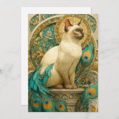 Art Nouveau Cat Feiertagskarte (Vorne/Hinten)