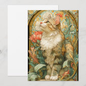 Art Nouveau Cat Feiertagskarte (Vorne/Hinten)
