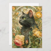 Art Nouveau Cat Feiertagskarte (Vorne/Hinten)