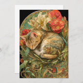 Art Nouveau Cat Feiertagskarte (Vorne/Hinten)