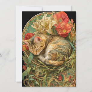 Art Nouveau Cat Feiertagskarte