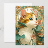 Art Nouveau Cat Feiertagskarte (Vorne/Hinten)