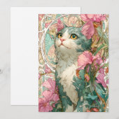 Art Nouveau Cat Feiertagskarte (Vorne/Hinten)