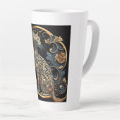 Art Nouveau Cat Latte Tasse (Rechte Ecke)