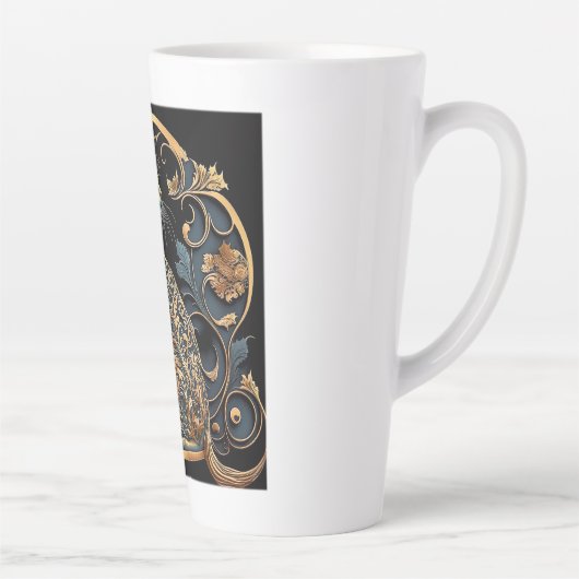 Art Nouveau Cat Latte Tasse (Rechts)