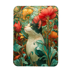 Art Nouveau Cat Magnet