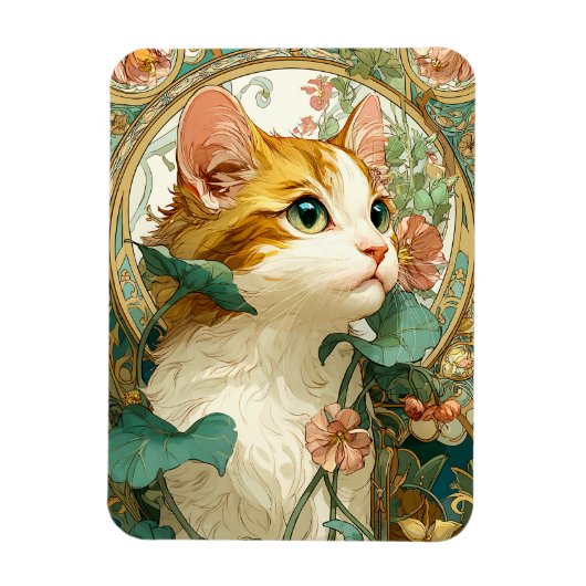 Art Nouveau Cat Magnet (Vertikal)