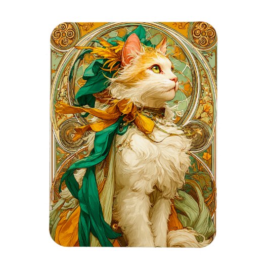 Art Nouveau Cat Magnet (Vertikal)