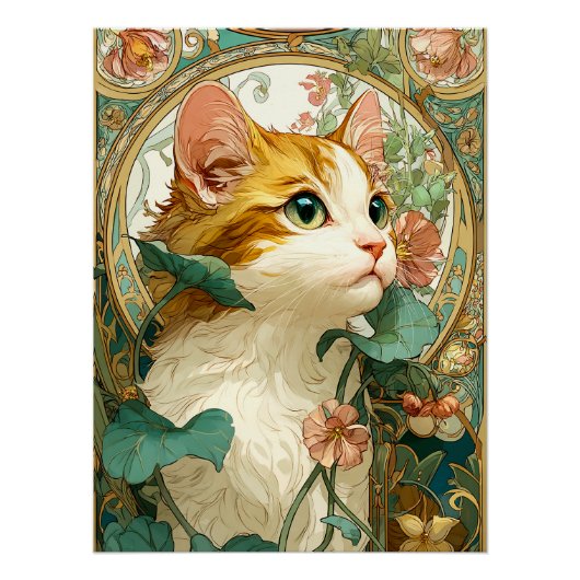 Art Nouveau Cat Poster (Vorderseite)