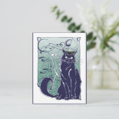 Art Nouveau Cat Postkarte (Stehend Vorderseite)