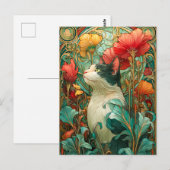 Art Nouveau Cat Postkarte (Vorne/Hinten)
