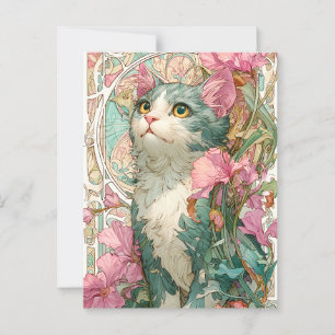 Art Nouveau Cat Postkarte