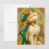 Art Nouveau Cat Postkarte (Vorne/Hinten)