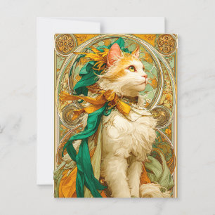 Art Nouveau Cat Postkarte