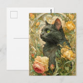 Art Nouveau Cat Postkarte (Vorne/Hinten)