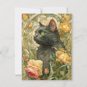 Art Nouveau Cat Postkarte