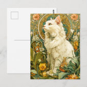 Art Nouveau Cat Postkarte (Vorne/Hinten)