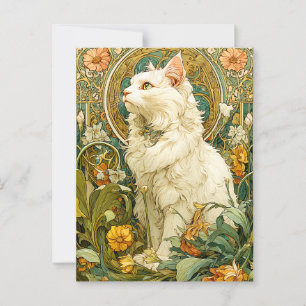 Art Nouveau Cat Postkarte