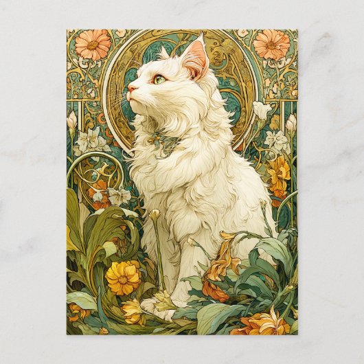 Art Nouveau Cat Postkarte (Vorderseite)