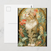 Art Nouveau Cat Postkarte (Vorne/Hinten)