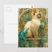 Art Nouveau Cat Postkarte (Vorne/Hinten)
