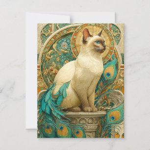 Art Nouveau Cat Postkarte