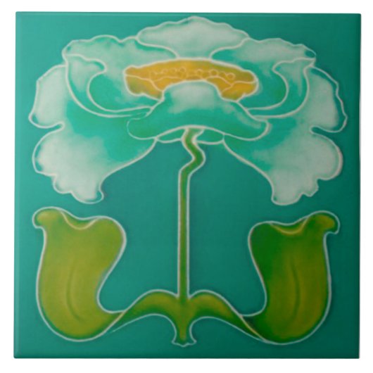 Art Nouveau ceramic firepkace Wall Tile Fliese (Vorderseite)